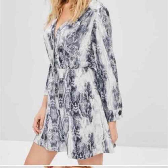 Zara snake print Mini Button Dress Sz Small - Picture 6 of 6
